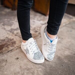 Silver Glitter Sneakers